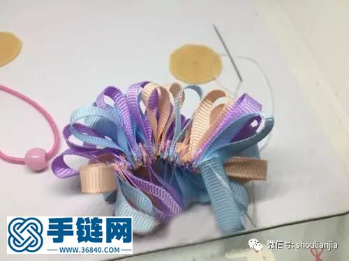 DIY儿童绣球发绳