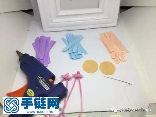 DIY儿童绣球发绳