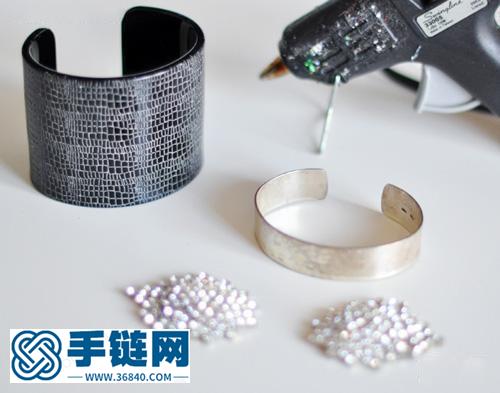 精致水晶宽手镯的制作 饰品diy