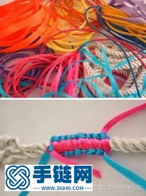 怎样用彩色编绳编手链 diy简单编绳手链制作图解