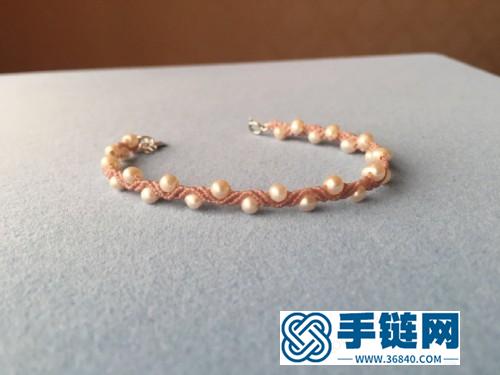 四线波浪纹珍珠手链的详细制作教程