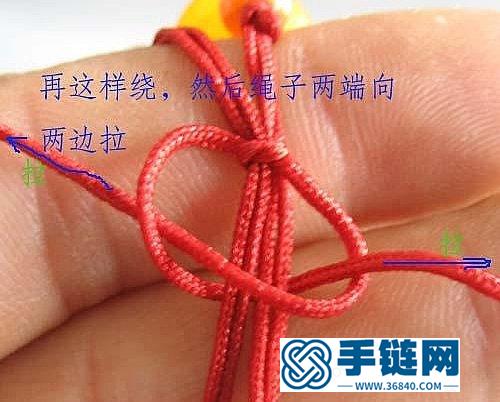 串珠手链中国结接头的编法 可以调节手链松紧