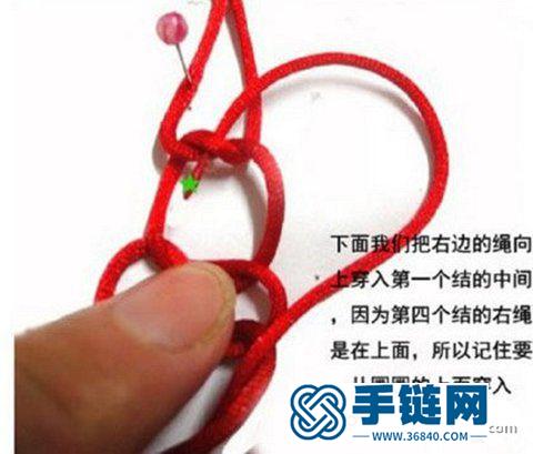 藻井结中国结红绳手链的编法图解