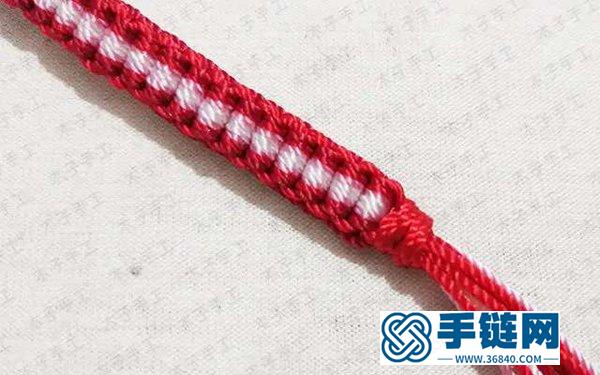 红白相间的手绳的编法