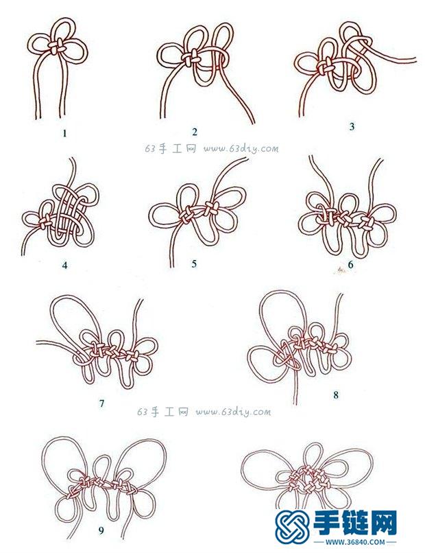 简单的中国结编法 酢草蝴蝶结图解