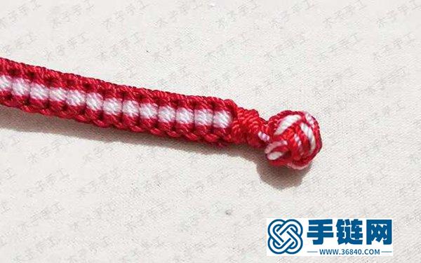 红白相间的手绳的编法