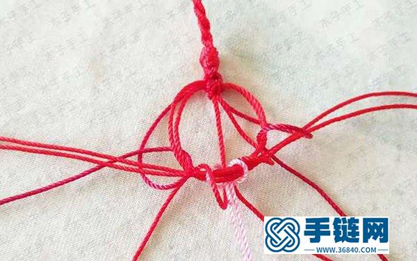 红白相间的手绳的编法