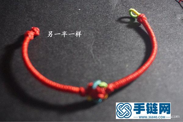 纽扣结和六耳团锦结编成的中国结手链