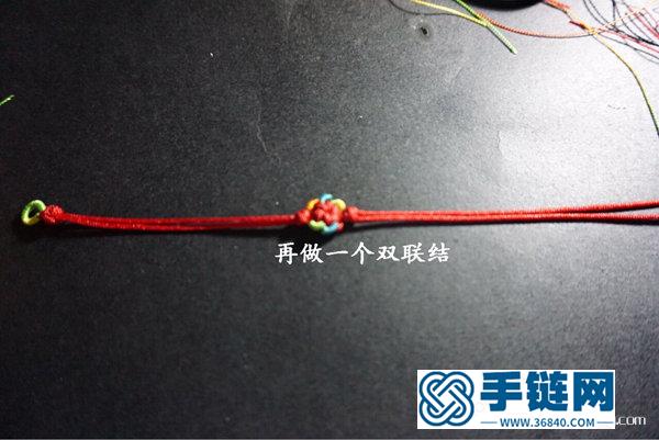 纽扣结和六耳团锦结编成的中国结手链