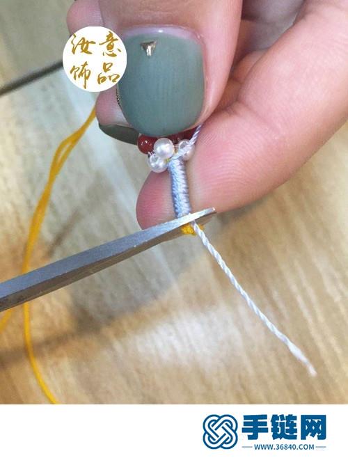 中国结玉线手串挂环的制作方法