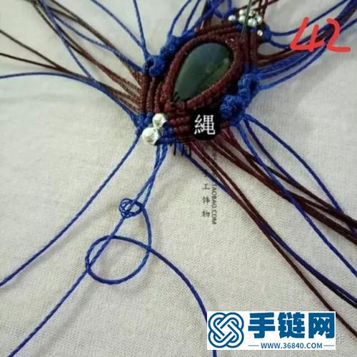 中国结青花瓷拉长石项链吊坠的详细编制教程