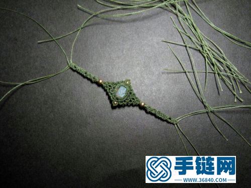 复古蜡线绳编包石金珠戒指的详细制作图解