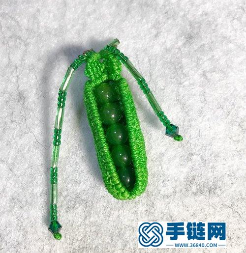 玉线绳编立体小福豆饰品的详细编制图解