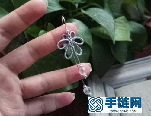 简单的彩金蜡线蝴蝶耳环的详细制作图解