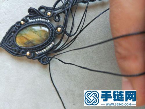 中国结扁蜡包拉长石项链的详细编制方法
