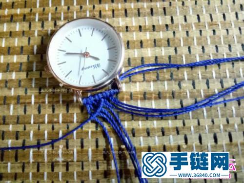 绳编蓝色多瑙河手表带的详细编制教程