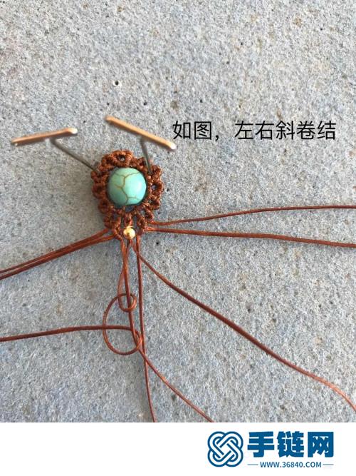 中国结绿松石小花耳环的详细制作图解