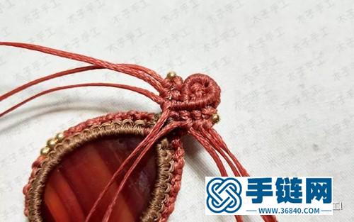 中国结扁蜡包石吊坠的详细制作步骤图
