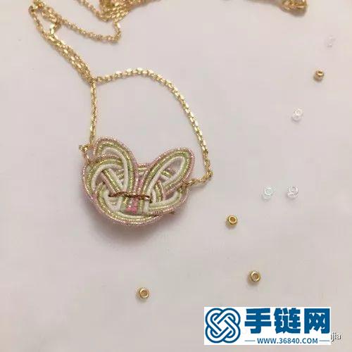 中国结小猫项链的制作图解