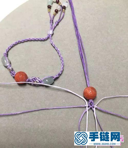 扁蜡线南红回纹珠手绳的详细编制图解