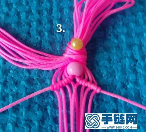 绳编花式串珠手链的详细编制教程