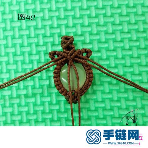 玉线绳编桃心项链小吊坠的详细制作图解