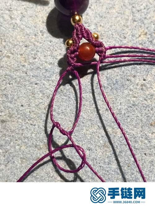 红绳单珠耳环的详细制作图解