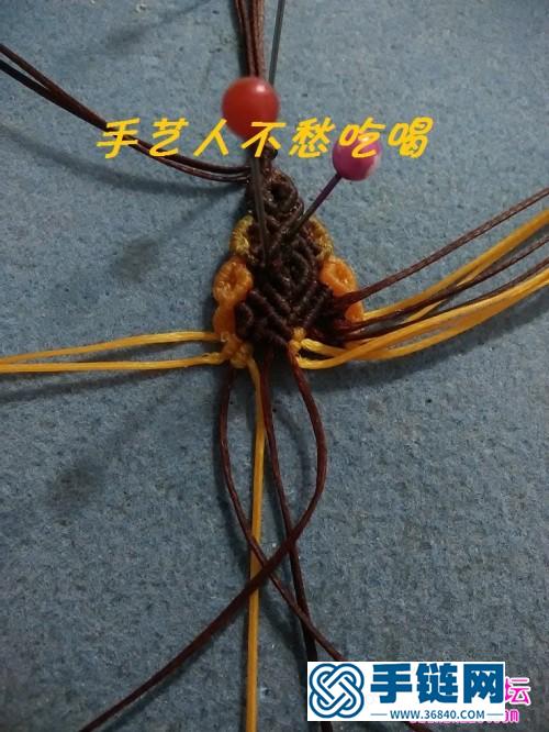 蜡线编织制作的玛瑙平安扣挂饰教程