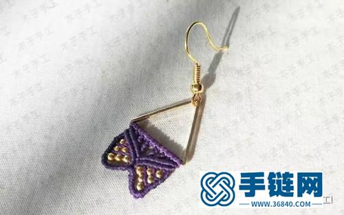 中国结三角形配饰耳坠的制作步骤