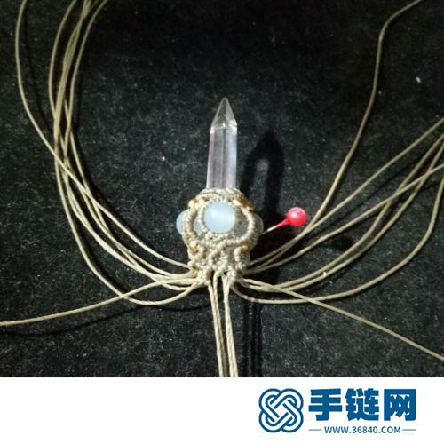 蜡线水晶六棱柱项链吊坠的详细制作图解