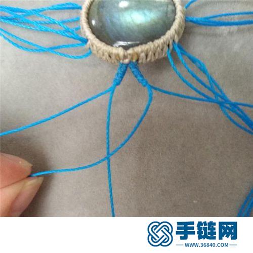 中国结蜡线包石太阳花项链的详细编制方法