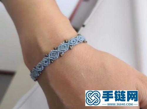 中国结中性风磨砂水晶手链的编制方法