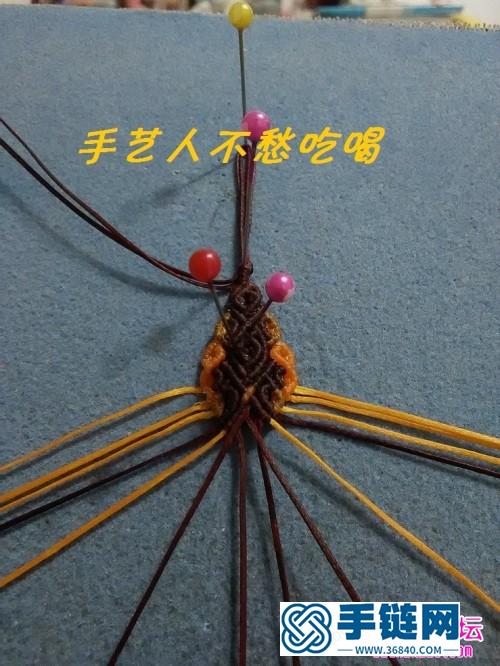 蜡线编织制作的玛瑙平安扣挂饰教程