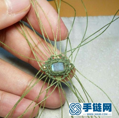 复古蜡线绳编包石金珠戒指的详细制作图解