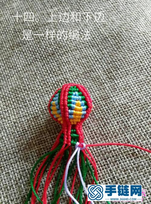 绳编五瓣葫芦小挂件的制作图解