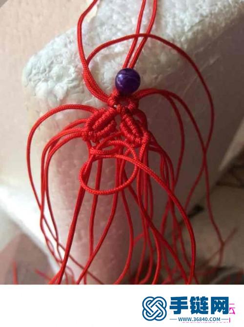 绳编红花项链吊坠的制作图解