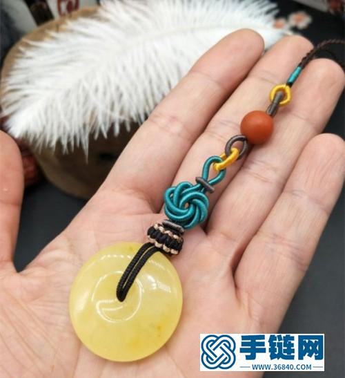 中国结小孔珠平安扣包挂的编制方法