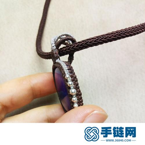 中国结蜡线基础包边项链吊坠的详细制作图解