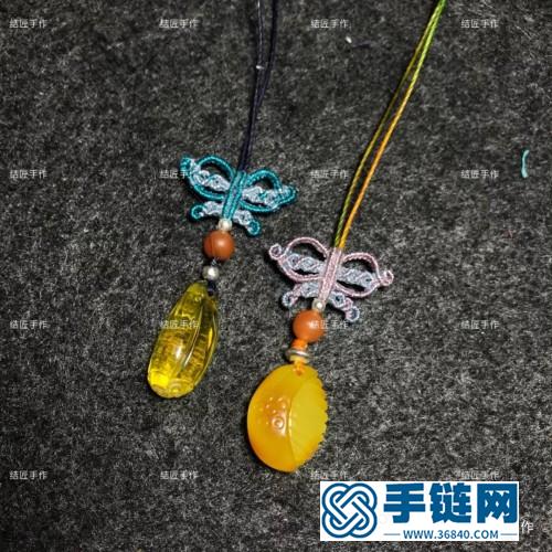中国结蜡线小福叠蜜蜡项链挂件的详细制作图解