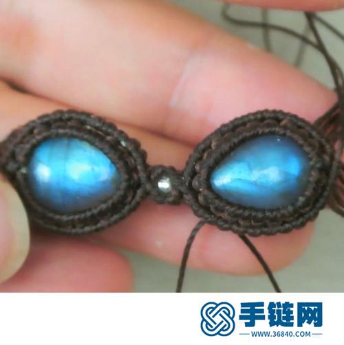 蜡线拉长水滴蝴蝶结的手链的详细制作教程