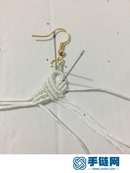 中国结玉线玛瑙珠耳饰的详细制作图解