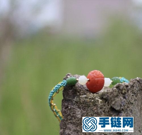 中国结蜡线南红珠锁骨链的详细编制方法
