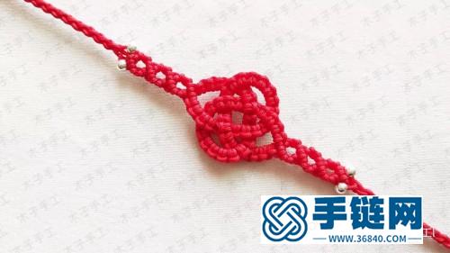 红绳双钱结银珠手链的详细编制教程