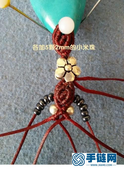 中国结扁蜡银花松石吊坠锁骨链的详细编制教程