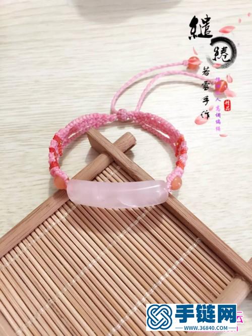 绳编粉晶手链牌的详细制作图解