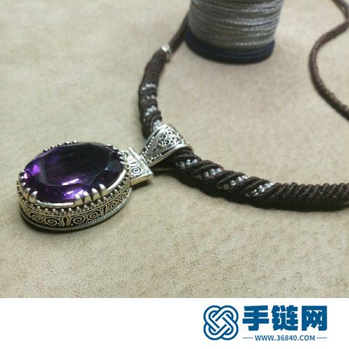 斜卷结粗项链的详细编制方法