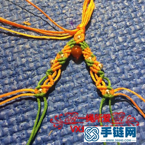 中国结扁蜡平安扣项链吊坠绳的编制教程