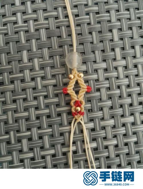 中国结蜡线铜珠玉髓单珠手链的详细编制方法