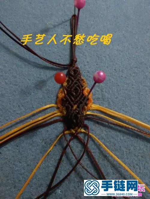 蜡线编织制作的玛瑙平安扣挂饰教程