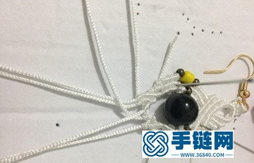 中国结玉线玛瑙珠耳饰的详细制作图解